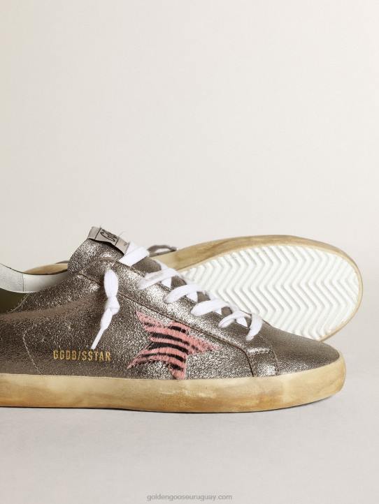 mujer super-star ltd de ante laminado gris con estrella de piel de potroGolden Goose 02H6244