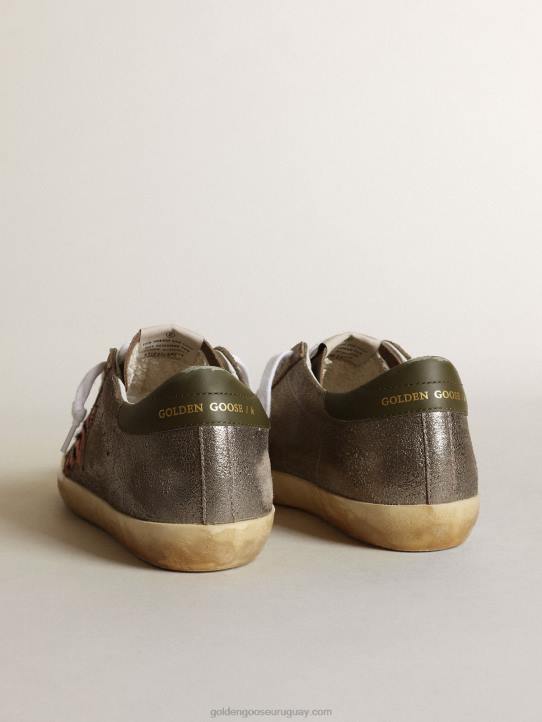 mujer super-star ltd de ante laminado gris con estrella de piel de potroGolden Goose 02H6244