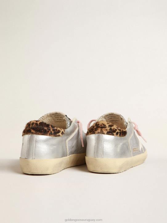 mujer super-star ltd en malla y ante con lengüeta plateada brillanteGolden Goose 02H6250
