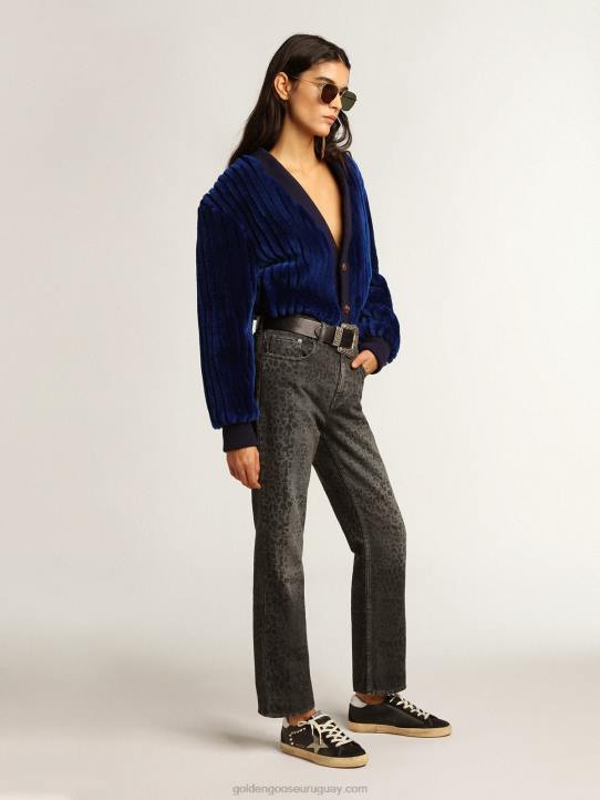 mujer superestrella de piel y ante negro con tachuelas plateadasGolden Goose 02H6219