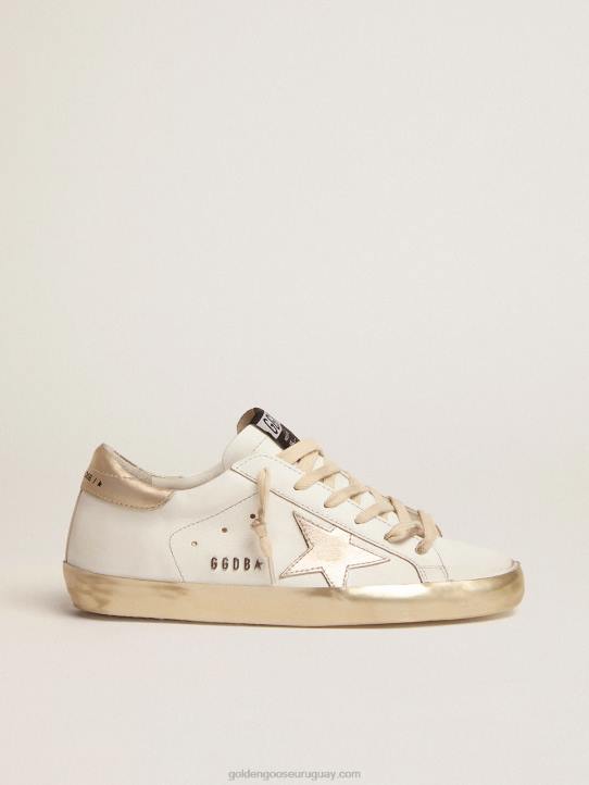 mujer zapatillas deportivas Super-Star con foxing dorado brillante y letras con tachuelas de metalGolden Goose 02H660