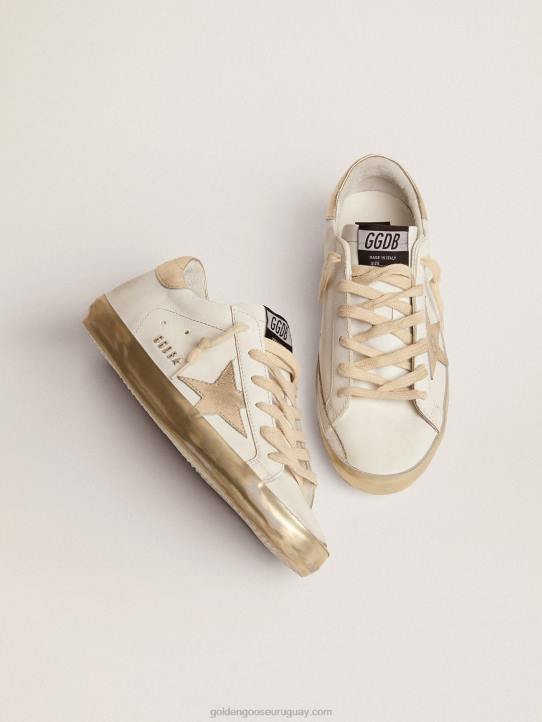 mujer zapatillas deportivas Super-Star con foxing dorado brillante y letras con tachuelas de metalGolden Goose 02H660