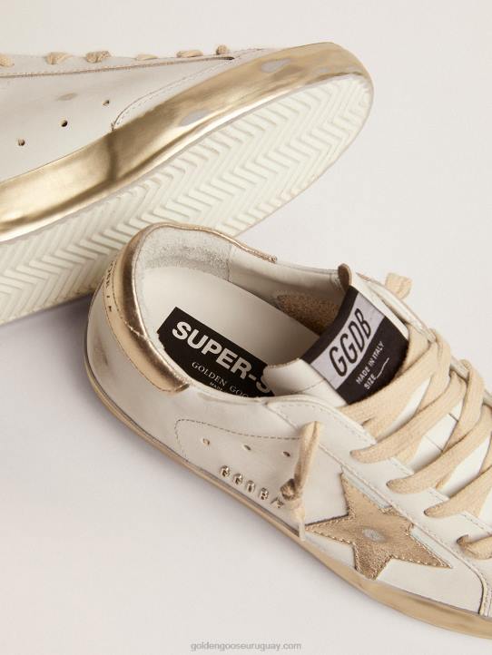 mujer zapatillas deportivas Super-Star con foxing dorado brillante y letras con tachuelas de metalGolden Goose 02H660