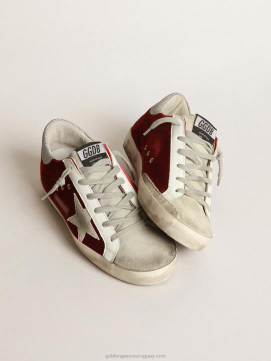 mujer zapatillas deportivas super-star de terciopelo con refuerzo brillante en el talónGolden Goose 02H673