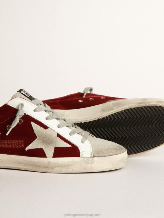 mujer zapatillas deportivas super-star de terciopelo con refuerzo brillante en el talónGolden Goose 02H673