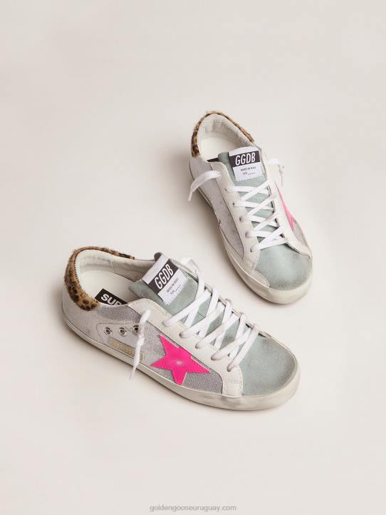 mujer zapatillas deportivas superestrella con lentejuelas y refuerzo del talón con estampado de leopardoGolden Goose 02H691