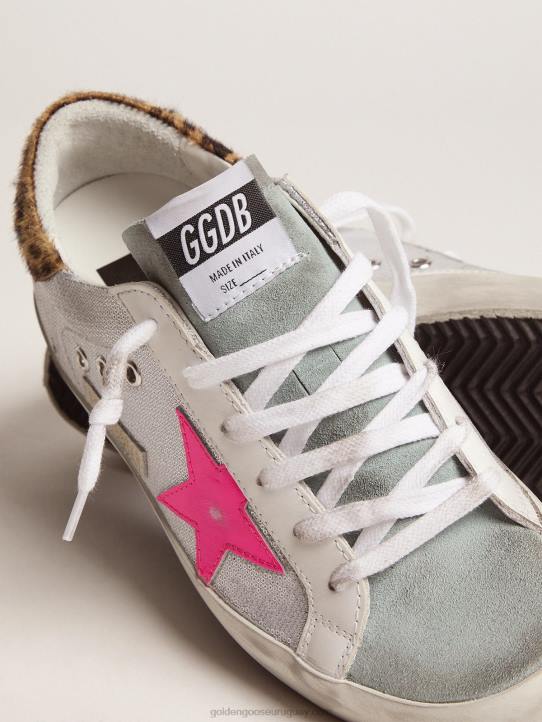 mujer zapatillas deportivas superestrella con lentejuelas y refuerzo del talón con estampado de leopardoGolden Goose 02H691