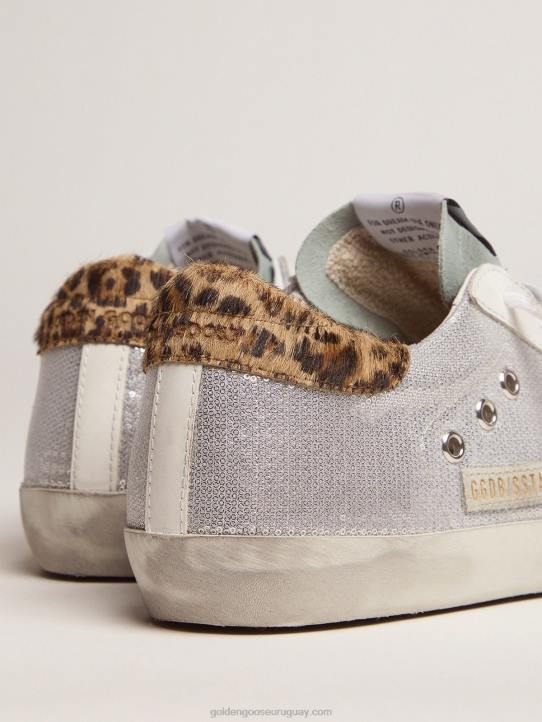 mujer zapatillas deportivas superestrella con lentejuelas y refuerzo del talón con estampado de leopardoGolden Goose 02H691