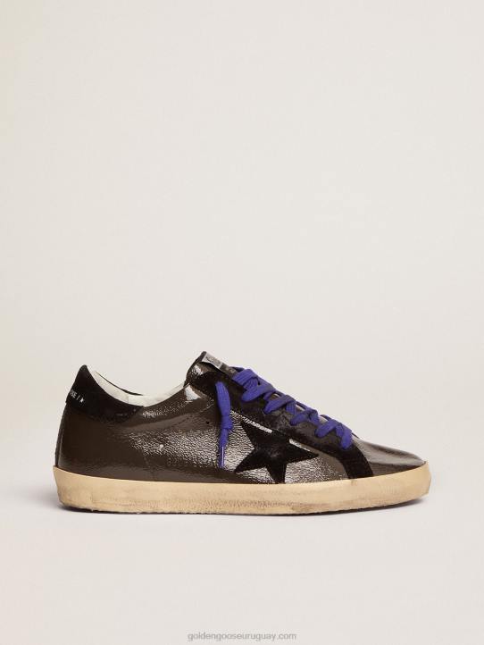 mujer zapatillas super-star de charol gris con inserciones de ante negroGolden Goose 02H694