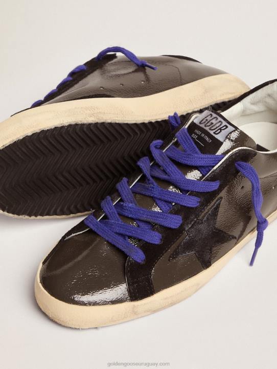 mujer zapatillas super-star de charol gris con inserciones de ante negroGolden Goose 02H694