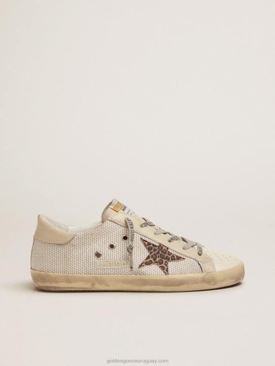 mujer zapatillas super-star de malla con estrella con estampado de leopardoGolden Goose 02H692