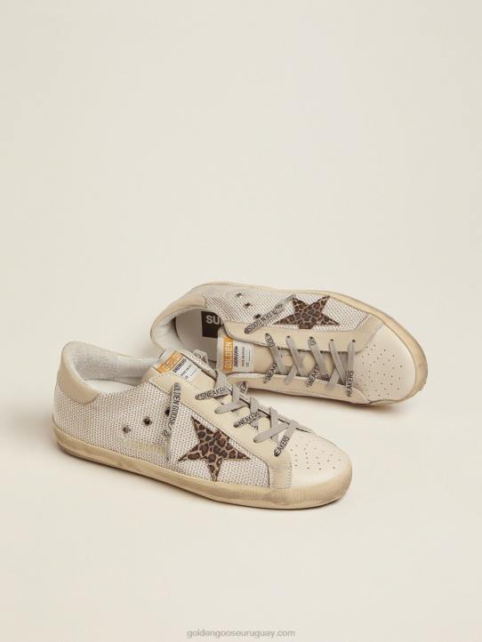 mujer zapatillas super-star de malla con estrella con estampado de leopardoGolden Goose 02H692