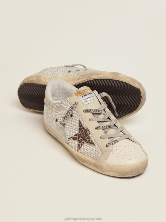 mujer zapatillas super-star de malla con estrella con estampado de leopardoGolden Goose 02H692