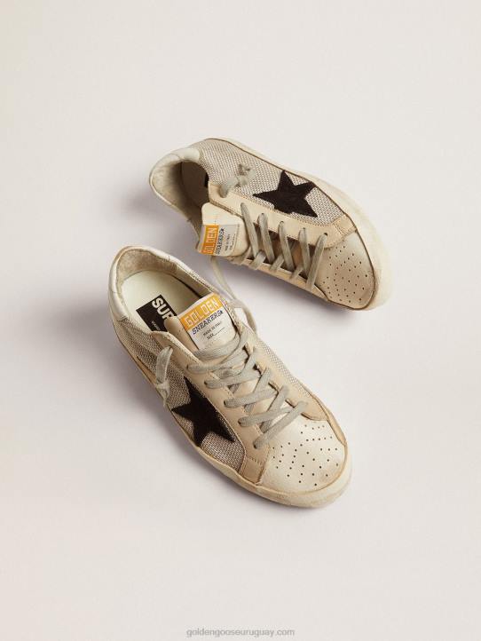 mujer zapatillas super-star de piel con inserción de mallaGolden Goose 02H670