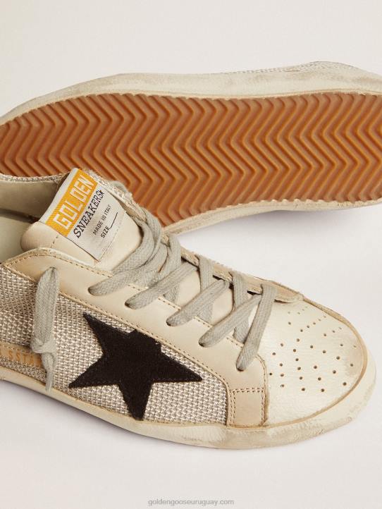 mujer zapatillas super-star de piel con inserción de mallaGolden Goose 02H670