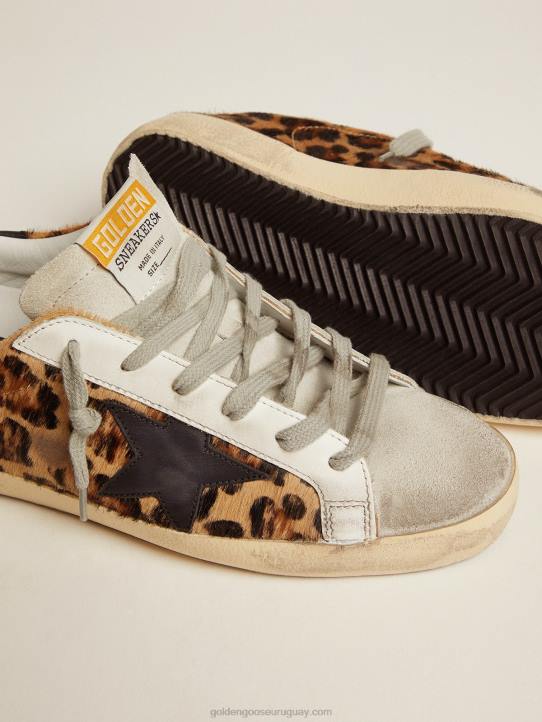 mujer zapatillas super-star de piel flocada con estampado de leopardoGolden Goose 02H6272