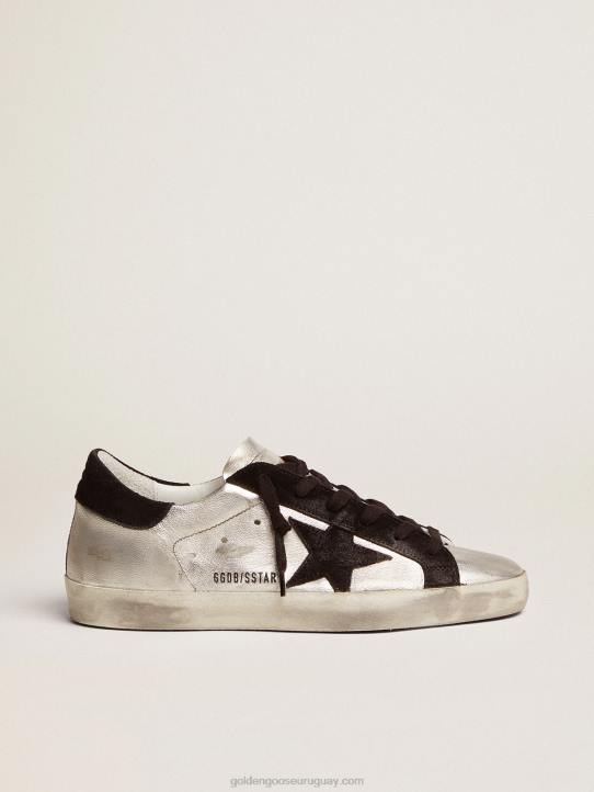 mujer zapatillas super-star de piel plateadaGolden Goose 02H695