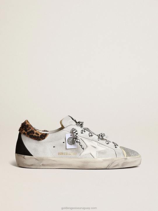 mujer zapatillas super-star lab con estrella de piel blanca y puntera de cristal swarovskiGolden Goose 02H6234