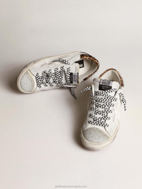 mujer zapatillas super-star lab con estrella de piel blanca y puntera de cristal swarovskiGolden Goose 02H6234