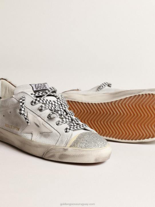 mujer zapatillas super-star lab con estrella de piel blanca y puntera de cristal swarovskiGolden Goose 02H6234