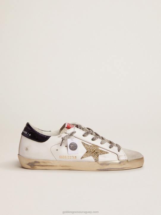 mujer zapatillas super-star ltd con refuerzo azul en el talón y estrella de cristal de swarovskiGolden Goose 02H6100