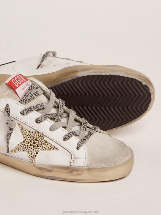 mujer zapatillas super-star ltd con refuerzo azul en el talón y estrella de cristal de swarovskiGolden Goose 02H6100