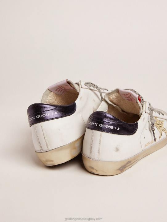 mujer zapatillas super-star ltd con refuerzo azul en el talón y estrella de cristal de swarovskiGolden Goose 02H6100