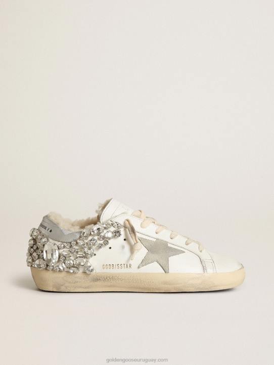 mujer zapatillas superestrella con forro de borrego y cristales decorativosGolden Goose 02H6189