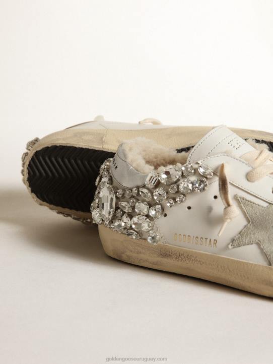 mujer zapatillas superestrella con forro de borrego y cristales decorativosGolden Goose 02H6189