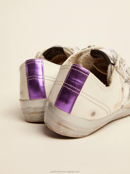 mujer Zapatillas deportivas v-star ltd de piel blanca y cristales de swarovskiGolden Goose 02H690