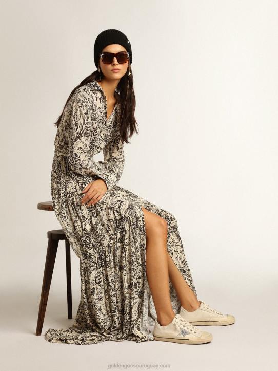 mujer v-star de lona beige con estrella plateada brillanteGolden Goose 02H6157