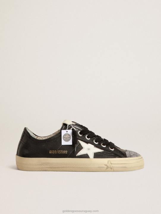 mujer v-star de napa negra con estrella blanca y puntera de cristal swarovskiGolden Goose 02H6242