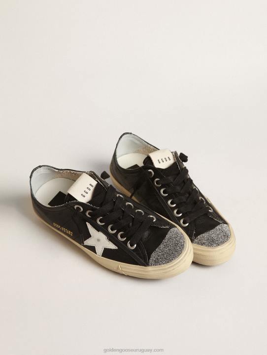 mujer v-star de napa negra con estrella blanca y puntera de cristal swarovskiGolden Goose 02H6242