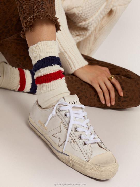 mujer zapatillas v-star de piel con efecto vintageGolden Goose 02H6115
