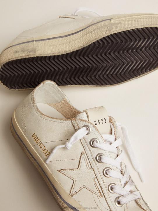 mujer zapatillas v-star de piel con efecto vintageGolden Goose 02H6115