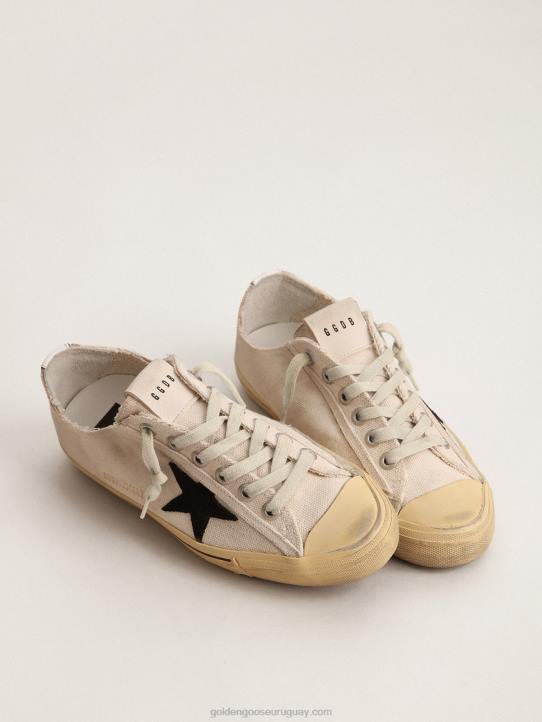 mujer zapatillas v-star ltd con estrella de ante negro y letras bordadasGolden Goose 02H6113