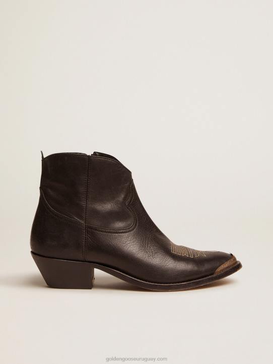 mujer Botines juveniles de piel con adorno estilo cowboyGolden Goose 02H6429