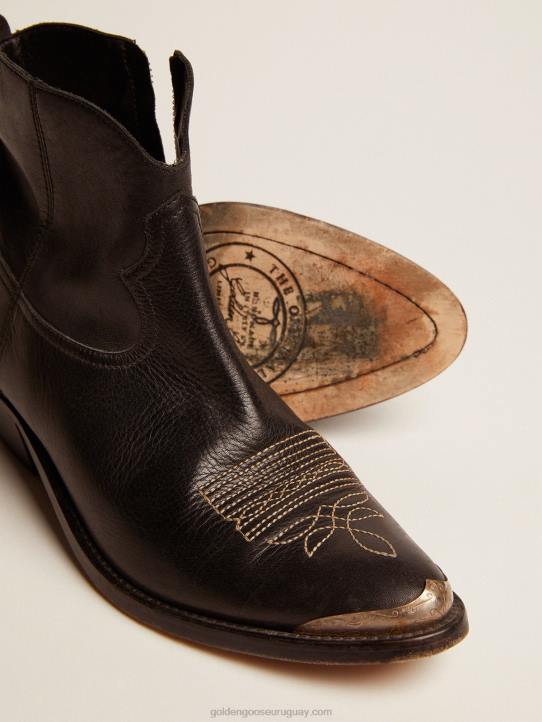 mujer Botines juveniles de piel con adorno estilo cowboyGolden Goose 02H6429