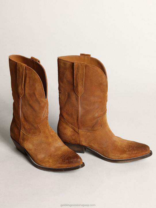 mujer botas bajas wish star en ante color tabaco con estrella incrustadaGolden Goose 02H6430