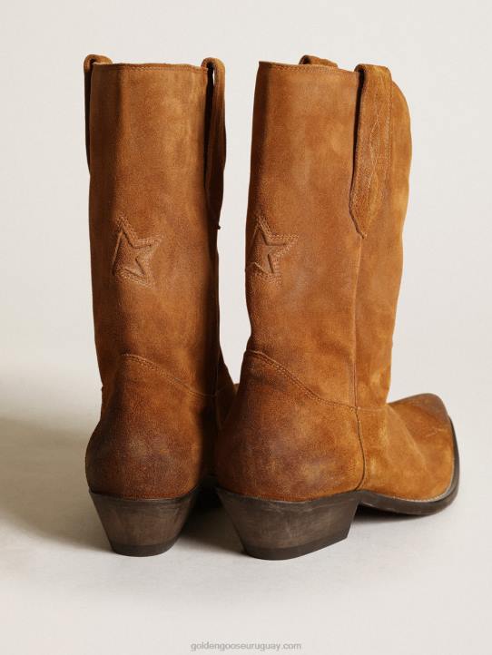 mujer botas bajas wish star en ante color tabaco con estrella incrustadaGolden Goose 02H6430