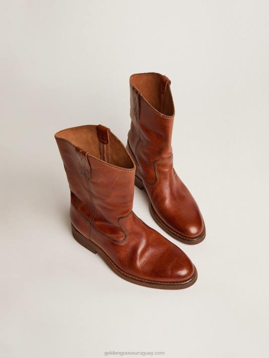 mujer botas moteras en piel color tostadoGolden Goose 02H6435