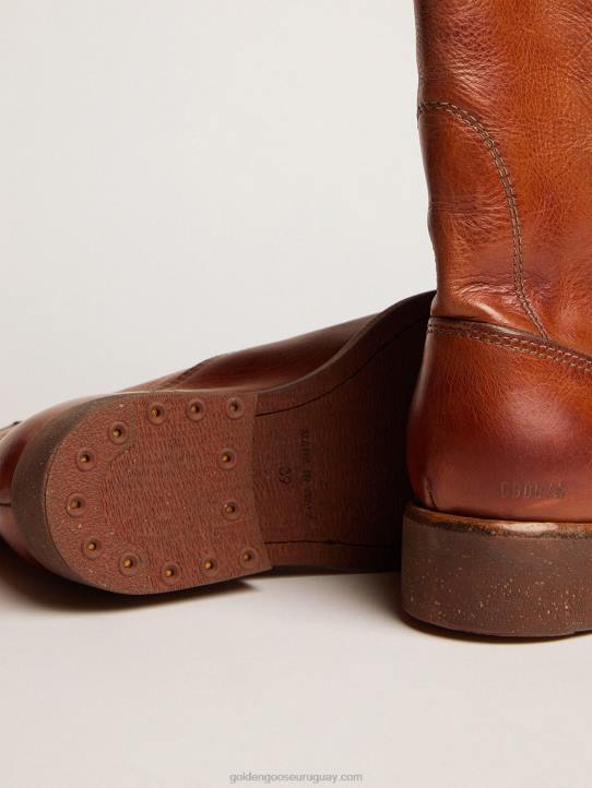 mujer botas moteras en piel color tostadoGolden Goose 02H6435