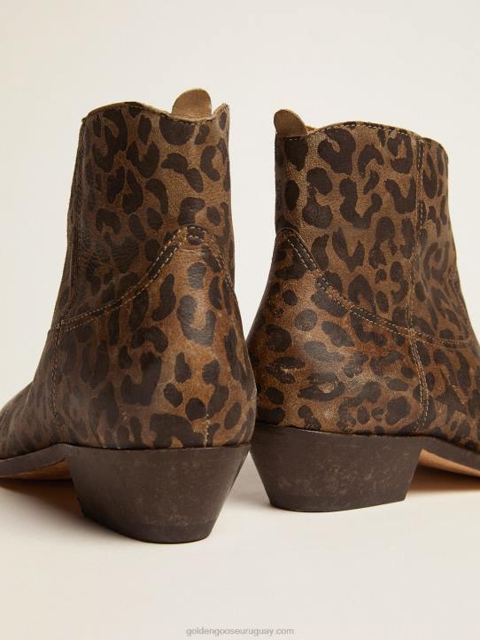 mujer botines young de piel con estampado de leopardoGolden Goose 02H6436