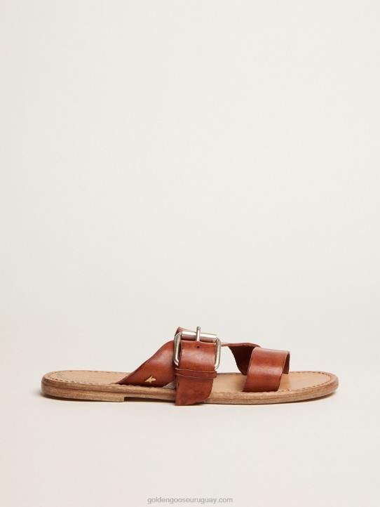 mujer Sandalias planas margaret de piel resinadaGolden Goose 02H6440