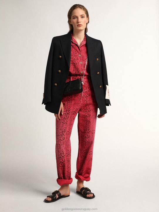 mujer Sandalias planas margaret de piel resinada color negroGolden Goose 02H6433