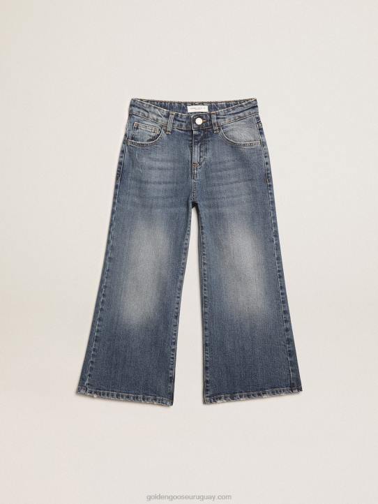 niños vaqueros de pernera ancha en denim de toro azul medioGolden Goose 02H6881