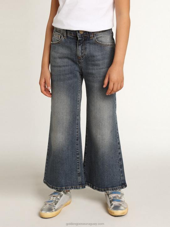 niños vaqueros de pernera ancha en denim de toro azul medioGolden Goose 02H6881
