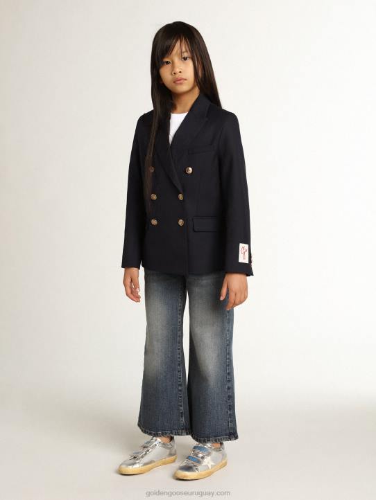 niños vaqueros de pernera ancha en denim de toro azul medioGolden Goose 02H6881