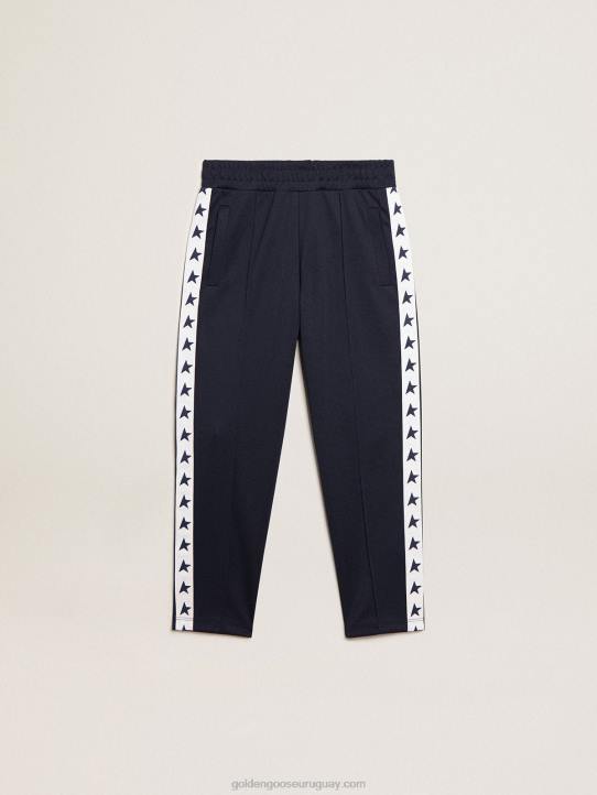 niños Joggers azul oscuro con franja blanca y estrellas a contrasteGolden Goose 02H6912