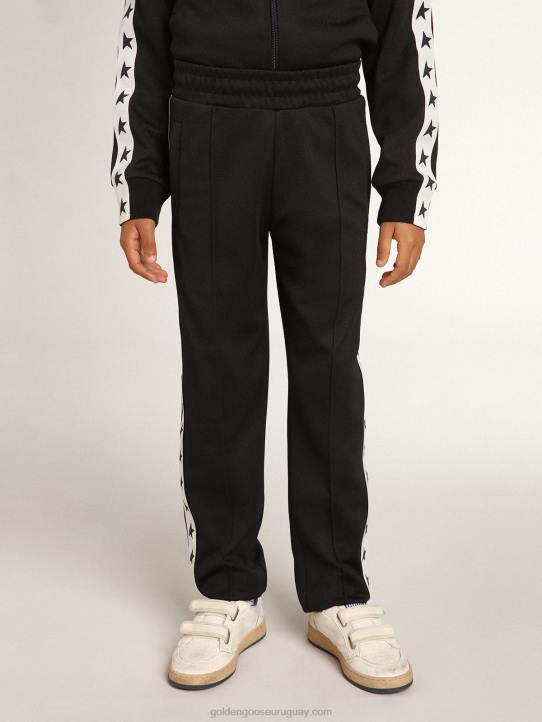 niños Joggers azul oscuro con franja blanca y estrellas a contrasteGolden Goose 02H6912